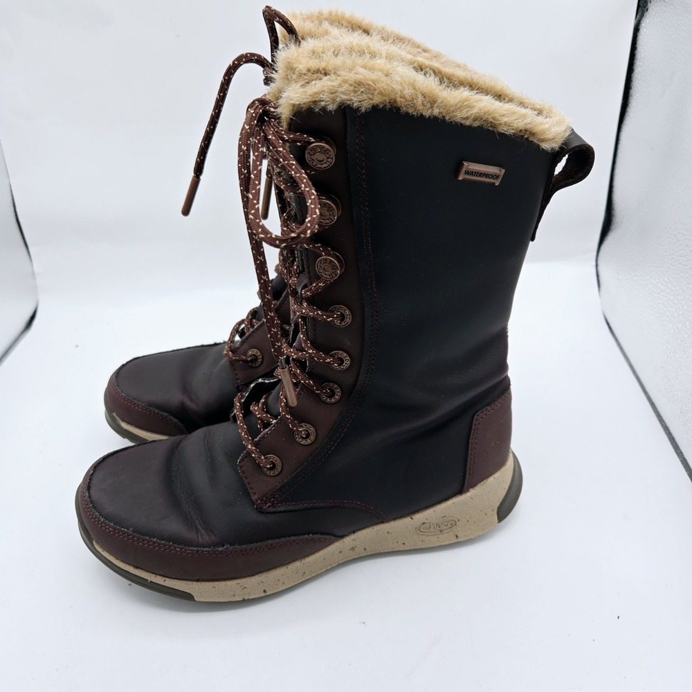 Chaco Mohagany Brown Leather Women's Boots Size 6 - Picture 5 of 11